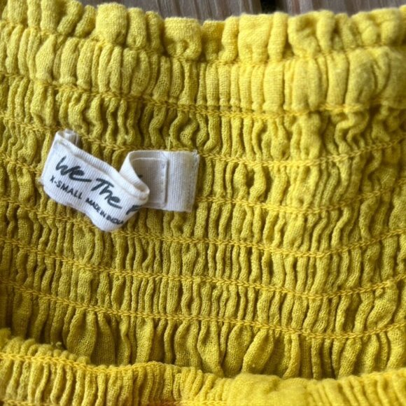 We the Free Dancing Till Dawn Off the Shoulder Crop Top in Yellow oversized XS - Picture 10 of 10